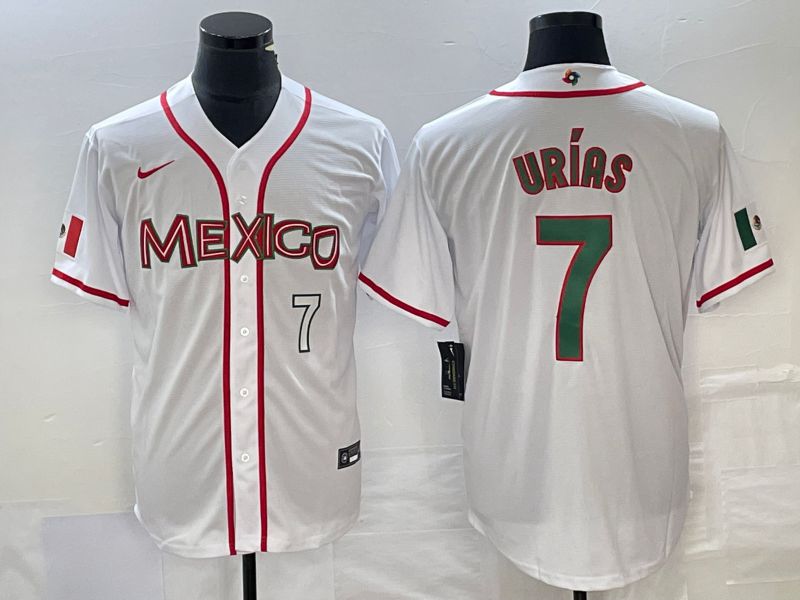Men 2023 World Cub Mexico #7 Urias White Nike MLB Jersey38->more jerseys->MLB Jersey